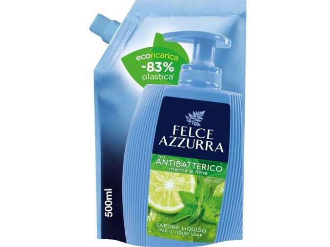 Antibakteriální tekuté mýdlo Felce Azzurra - Máta a limetka, 500ml (náhr.náplň)